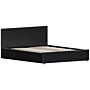 Lisbon King Size Ottoman Faux Leather Bed, Black