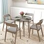 Homcom Folding Dining Table For 4, Round Drop Leaf Table, Modern Space Saving Small Kitchen Table With Wood Legs, Grey