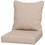 Outsunny 1-piece Back And Seat Cushion Pillow Replacement, Patio Chair Cushion Set For, Beige