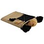 Blanket Beige And Black Acrylic And Polyester 130 X 170 Cm Bed Throw Abstract Pattern Fringes