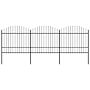 Vidaxl Garden Fence With Spear Top Steel (1.5-1.75)x5.1 M Black