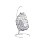 Hanging Chair Pe Rattan Light Grey Outdoor Indoor Patio With A Stand Modern Swing Chair