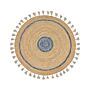 Area Rug Beige And Blue Jute Ø 140 Cm Round Handwoven With Decorative Tassels