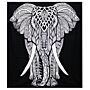 B&w Double Cotton Bedspread + Wall Hanging - Elephant