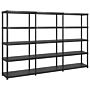 Vidaxl Storage Shelf 5-tier Black 274.5x45.7x185 Cm Plastic