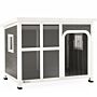 Pawhut Wooden Dog House Outdoor With Asphalt Openable Top, Removable Floor, Clear Front Panel, Curtain, 90 X 62 X 71cm