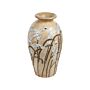 Decorative Vase Beige Terracotta 54 Cm Handmade Floral Pattern Rustic Pattern