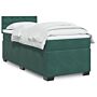 Vidaxl Box Spring Bed With Mattress Dark Green 90x190 Cm Velvet