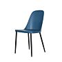 Aspen Duo Chair, Blue Plastic Seat With Black Metal Legs (pair)