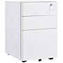 Vinsetto Fully Assembled 3 Drawer Steel Metal Filing Cabinet Lockable Rolling Vertical File Cabinet White