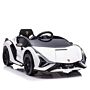 Homcom Compatible 12v Battery-powered Kids Electric Ride On Car Lamborghini Sian Toy With Parental Remote Control Lights Mp3 For 3-5 Years Old White