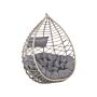 Hanging Chair Grey Rattan Metal Frame Indoor-outdoor Basket Shape