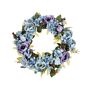 Door Wreath Blue Handmade Decorative Artificial Flower Round 50 Cm Table