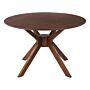 Dining Table Dark Wood Mdf Rubberwood Ø 120 Cm Round Retro-inspired Design