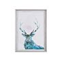 Framed Wall Art Deer Print Blue With White Frame 30 X 40 Cm Distressed Minimalist Scandinavian Design