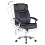 Office Executive Chair Black Faux Leather Swivel Adjustable Seat Height Castors