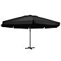 Vidaxl Outdoor Parasol With Aluminium Pole 600 Cm Black