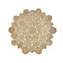 Area Rug Beige Jute Round Country Living Room Ø 135 Cm