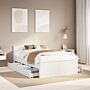 Vidaxl Bed Frame Without Mattress With Headboard White 135x190 Cm Double Solid Wood Pine