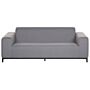 Garden Sofa Grey Fabric Upholstery Black Aluminium Legs Furniture Weather Resistant Outdoor