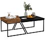 Homcom Coffee Table Set Of 2, Geometric Coffee Table With Spacious Legroom, Steel Frame And Thick Tabletop, Industrial Coffee Tables