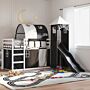 Vidaxl Bunk Bed With Slide And Curtains White And Black 80x200 Cm