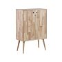 2 Door Sideboard Light Wood Rubberwood Living Room Cabinet Storage Retro Scandi Style