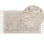 Area Rug Light Beige Cotton 80 X 150 Cm Shaggy Rectangular With Tassels