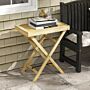 Outsunny 68cmx44cmx75cm Garden Table, Outdoor Side Table, Wooden Patio Coffee Side Desk, Patio End Table, Natural