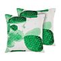 Set Of 2 Garden Cushions Green Polyester Cactus Pattern 45 X 45 Cm Modern Design Water Resistant