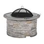 Fire Pit Heater Grey Black Mesh Cover Round Outdoor