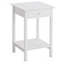 Homcom Wooden Bedside Table Cabinet W/ Drawer Shelf Storage End Side White Multipurpose Bedroom Night Stand