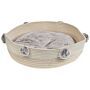 Pet Bed Beige Cotton Polyester Fluffy Insert Ø 44 Cm For Dogs Cats Round Shape With Handles