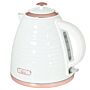 Homcom Electric Kettle, 1.7l, Fast Boil, 3kw Water Kettle With Removable Washable Anti-scale Filter, Auto Shut-off, 360° Swivel, Bpa Free, Cream White Water Ripple Texture