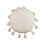 Decorative Cushion Beige Cotton 45 Cm Round With Tassels