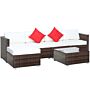 Outsunny 5-seater Rattan Furniture Set- Brown/milk White