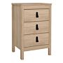 Barcelona Bedside Table 3 Drawers In Jackson Hickory Oak