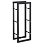 Homcom Metal Firewood Log Holder Tall Firewood Rack Indoor Outdoor Fireplace Wood Storage Shelf With Side Rails, Black, 40w X 25d X 100h Cm