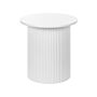 Side Table White Mdf Tabletop Base ⌀ 60 Cm Classic