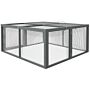 Pawhut Wooden Folding Rabbit Hutch, Grey