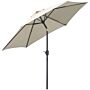 Outsunny 2.7 M Patio Umbrella Sun Shade Tilt Crank Garden Aluminium Frame-cream White