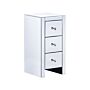 Chest Of Drawers Silver Mirrored Glass 3 Drawer Nightstand 67 X 45 X 35 Cm