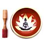 Large Buddha Singing Bowl Set- Black/orange 14cm