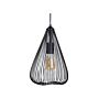 Hanging Light Pendant Lamp Black Wire Geometric Cage Shade Metal