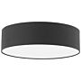 Flush Lamp Black Polycotton Ø 45 Cm