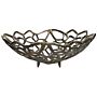 Decorative Fruit Bowl Silver Metal Round Accent Bowl Openwork Design