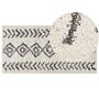 Area Rug Light Beige And Grey 80 X 150 Cm Shaggy Rectangular Geometric Pattern