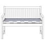 Outdoor Seat Pad Blue And White Polyester Water Resistant Striped Bench Cushion 112 X 54 Cm Garden