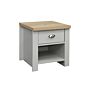 Highgate 1 Drawer Lamp Table Grey & Oak