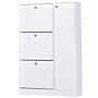 Homcom 4 Compartment Shoe Storage Cabinet W/ Shelves Footwear Home Office Stylish Unit Anti-tipping Child Pet Safety Bedroom